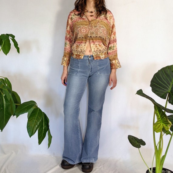 Vintage Flared Corduroy Pants Y2K Sirens - Gem