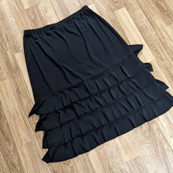 Vintage Black Ruffle Skirt 1990s Clientele View 5