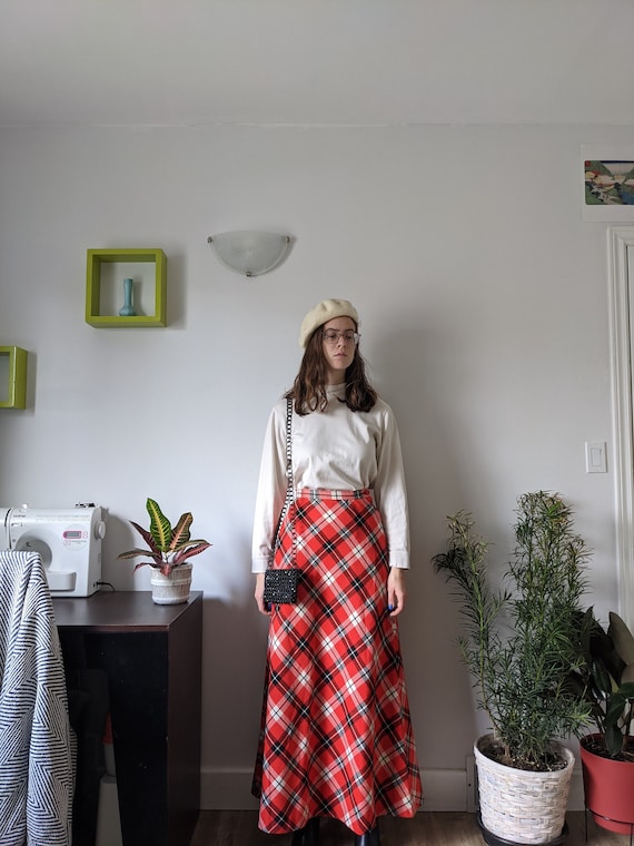 Tartan/Plaid High Waisted Maxi Skirt