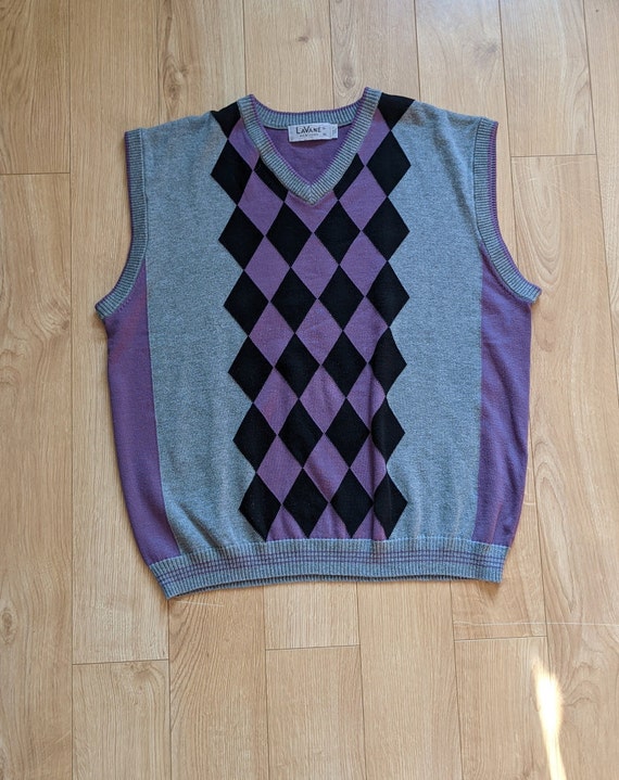 Purple argyle sweater vest deals