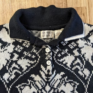 Vintage Abstract Snowflake Layered Collar Sweater 1990s Oxford Street image 4