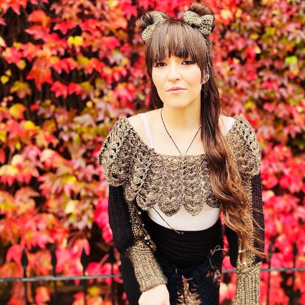 Crochet Lace Shrug PDF Pattern – Ladies Boho Crop Top
