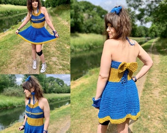 Crochet Peekabow Dress PDF Pattern – Women's & Child Sizes (Digital Download)