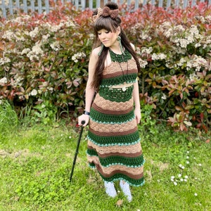 CROCHET PDF PATTERN The Meliae Skirt - Women All Sizes, Plus size, modern boho, beginner, inclusive summer easy skirt, textured, maxi skirt
