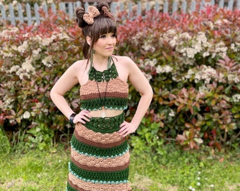 Crochet Skirt & Top Pattern – The Meliae, Boho Summer Set (PDF Pattern)