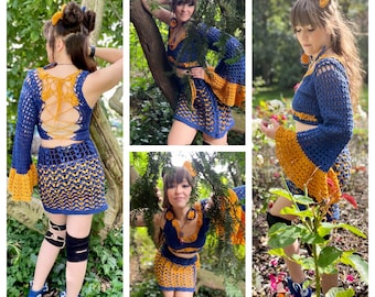 Crochet Skirt and Top Pattern – Demeter Set, Boho Style (PDF Pattern)