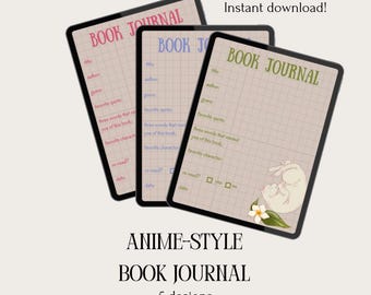 Anime Book Journal Printable | Reading Tracker (PDF Digital Download)