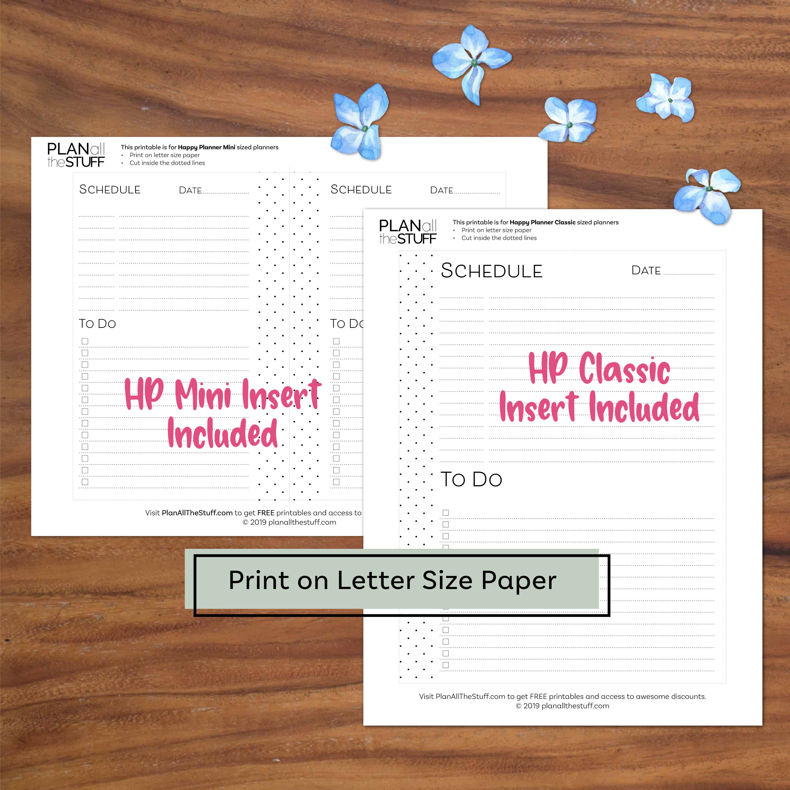 Daily Planner Printable for Happy Planner Classic & Mini Size Planners ...
