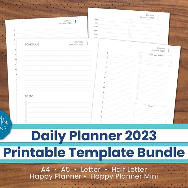 Daily Planner 2023 Printable Etsy