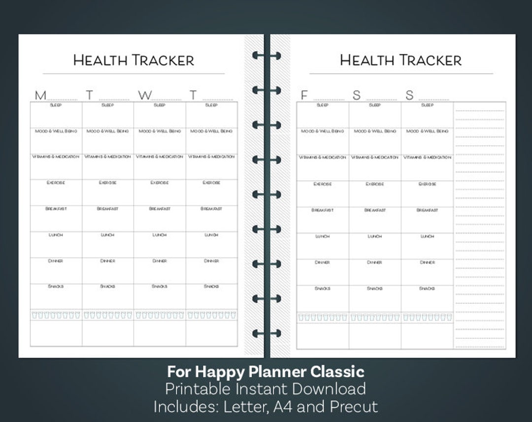 HAPPY PLANNER Printables Health Tracker Weekly Happy - Etsy