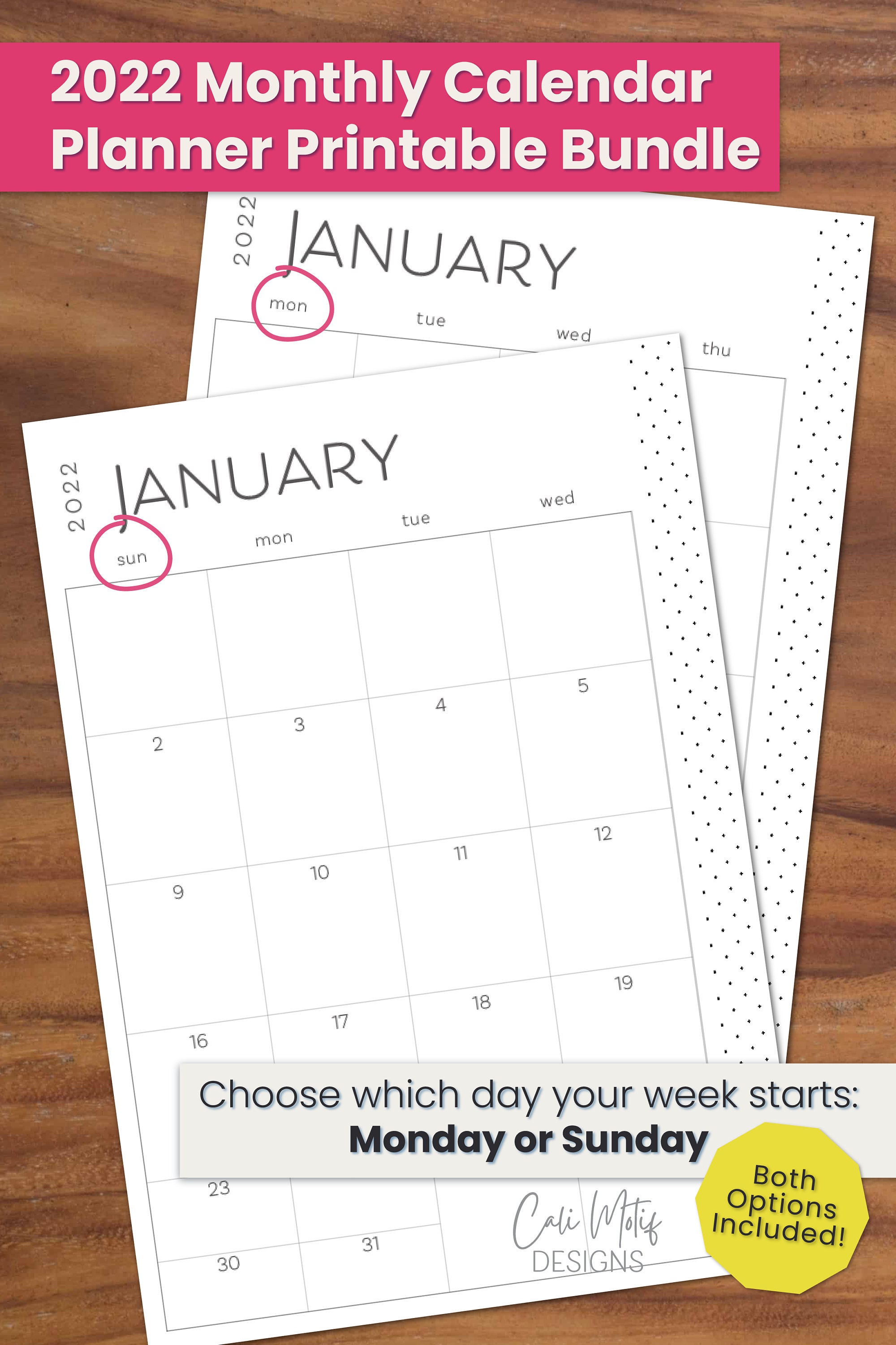 2022 calendar printable ultimate planner bundle a5 planner etsy