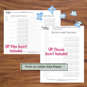 Happy Planner Habit Tracker Insert For Classic And Mini 30 Day Habit Happy Planner Habit Tracker Insert For Classic And Mini 30 Day Habit