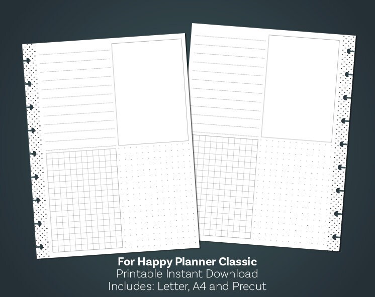 printable notes page lined paper pdf grid paper printable etsy
