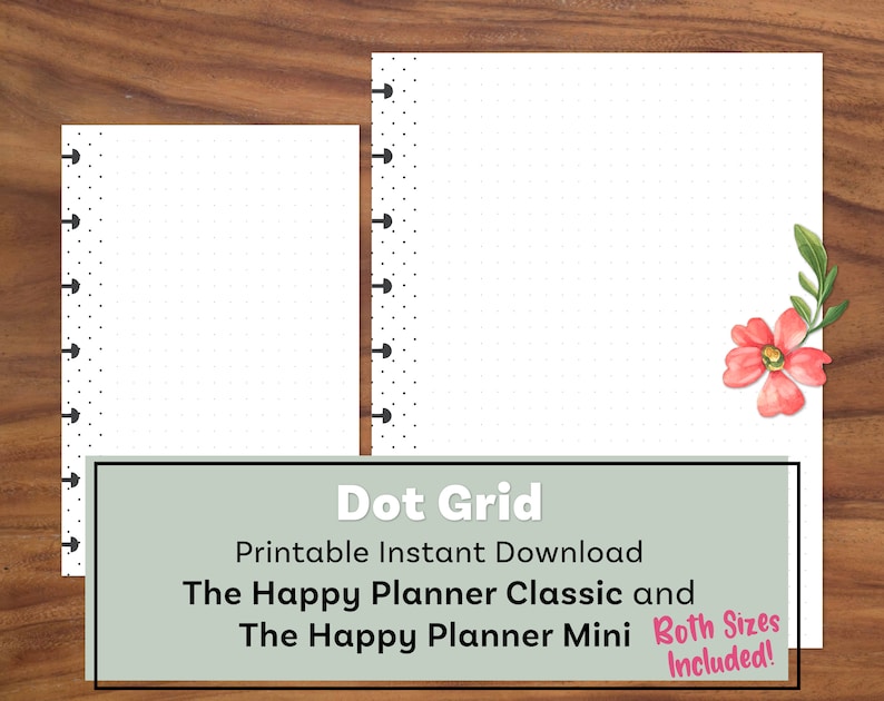 dot grid paper printable happy planner classic inserts happy etsy