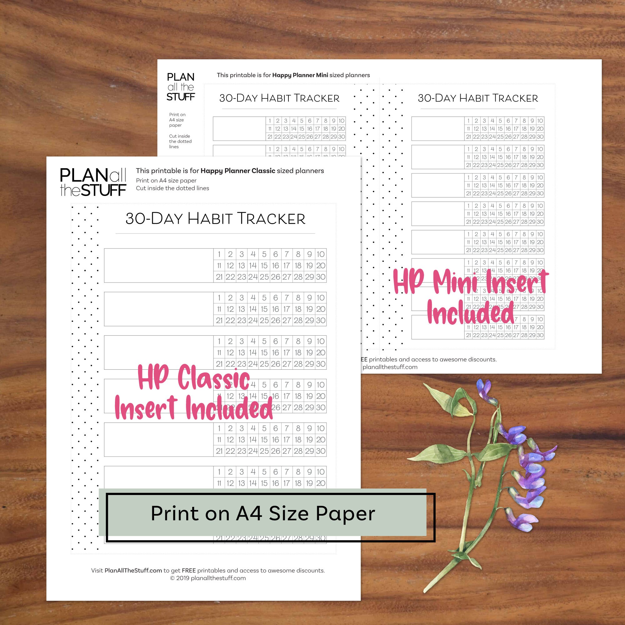 Happy Planner Habit Tracker Insert for Classic and Mini 30 | Etsy