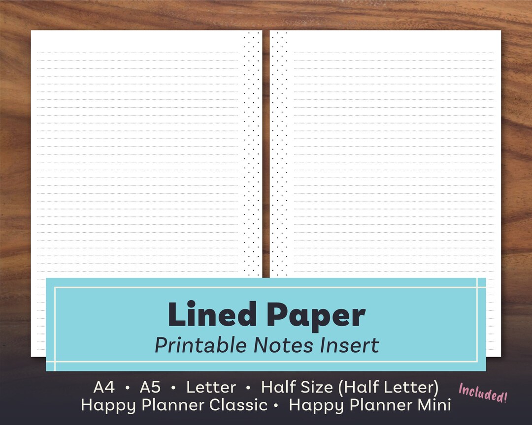 Lined Paper Lined Paper Printable Note Paper Happy Planner Paper A5 Lined Paper Lined Paper Printable Note Paper Happy Planner Paper A5