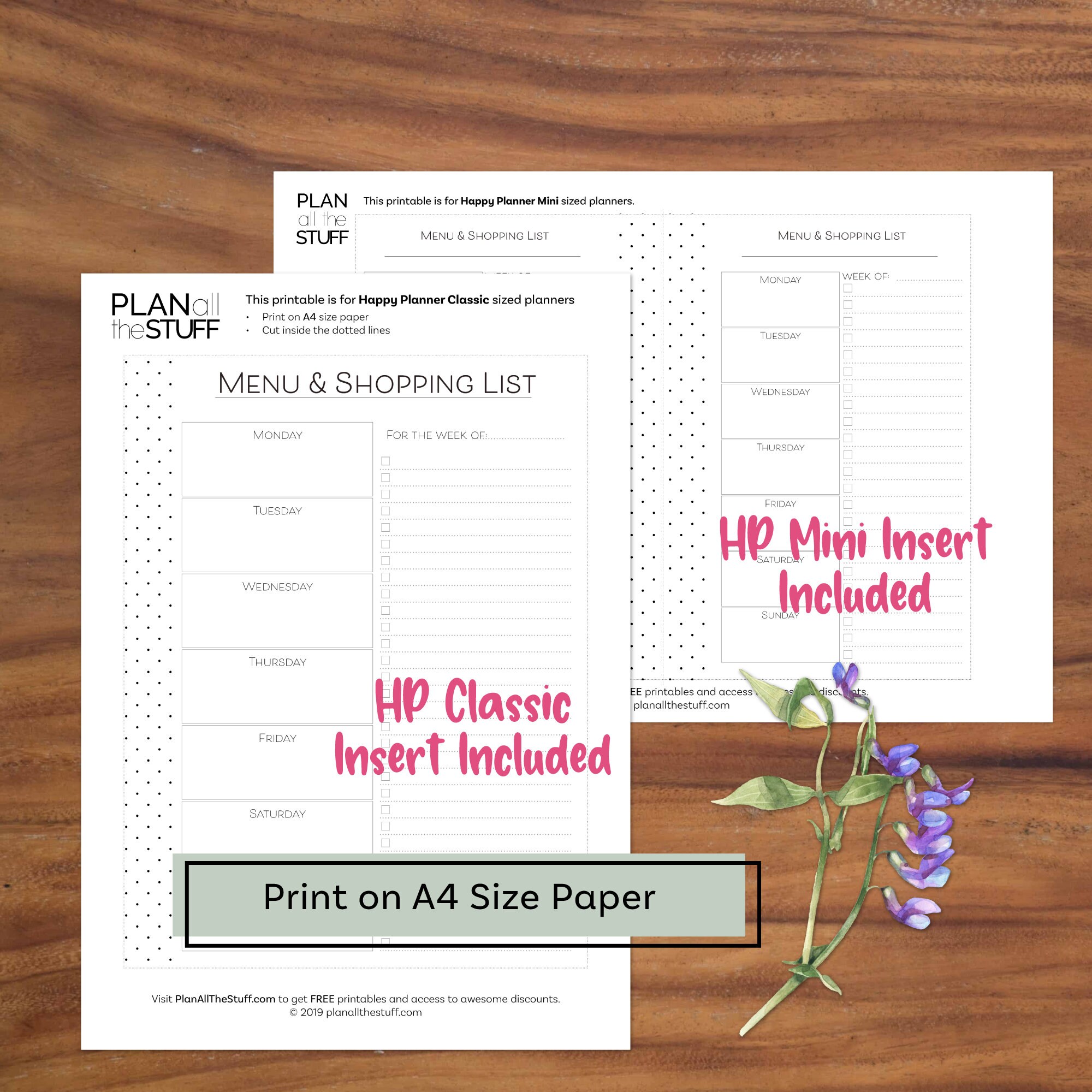 HAPPY PLANNER Inserts Menu and Shopping List Weekly Happy - Etsy
