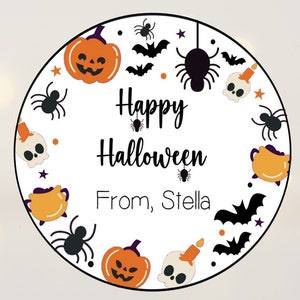 Halloween Stickers, Candy Halloween Stickers, Trick or Treat Stickers, Happy Halloween Labels