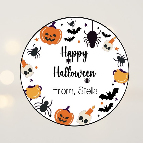 Halloween Stickers, Candy Halloween Stickers, Trick or Treat Stickers, Happy Halloween Labels