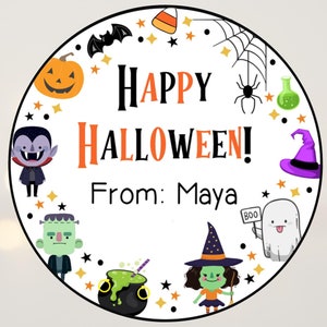 Halloween Stickers, Candy Halloween Stickers, Trick or Treat Stickers, Happy Halloween Labels