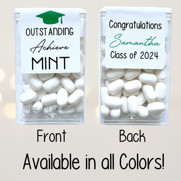 Graduation Stickers, Mint Label Favors, Graduation Party Favors, Class of 2024, Candy Stickers