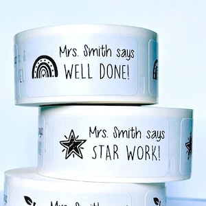 Teacher Stickers, Teacher Reward Stickers, Teacher Good Job Labels Roll, Personalized Teacher Grading Stickers