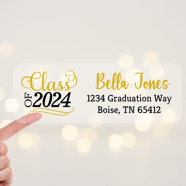 2024 Graduation Address Labels Stickers, Graduation Return Address Labels, Clear Address Labels