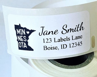 State Return Address Labels Roll, Personalized Labels Roll, Thermal Labels Stickers!