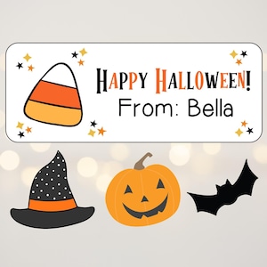Halloween Stickers, Candy Halloween Stickers, Trick or Treat Stickers, Happy Halloween Labels