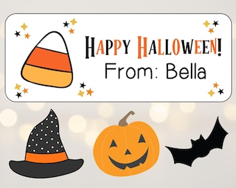 Halloween Stickers, Candy Halloween Stickers, Trick or Treat Stickers, Happy Halloween Labels