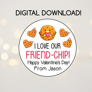 Instant Download Classroom Valentine Stickers, Cookie Valentine Stickers, School Valentine Stickers, Non Candy Valentine Labels