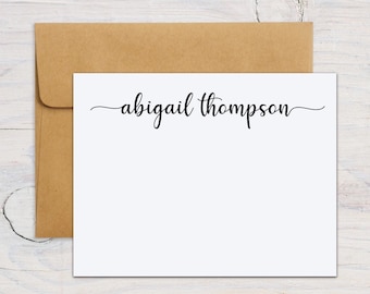 Personalized Notecards Set, Personalized Notecards and Envelopes, Stationary Flat Notecards Set
