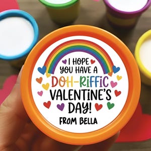 Classroom Valentine Stickers, Doh Riffic Valentine Stickers, School Valentine Stickers, Non Candy Valentine Labels, Clay Dough Valentines