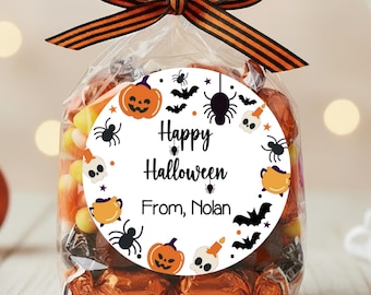Halloween Stickers, Candy Halloween Stickers, Trick or Treat Stickers, Happy Halloween Labels