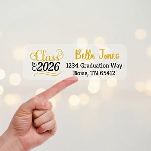 2026 Graduation Address Labels Stickers, Graduation Return Address Labels, Clear Address Labels, Graduation Invitations, Graduation Invites