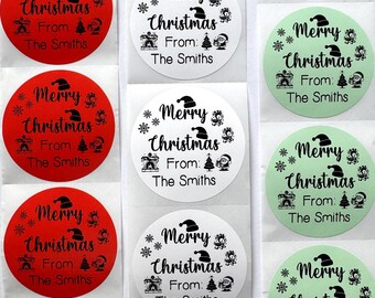 Merry Christmas Gift Tags, Christmas Stickers, Xmas Gift Tags, Christmas Gift Labels