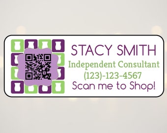 Wax Consultant Labels, Wax Consultant Business Labels, Wax Independent Consultant QR Code Labels Stickers