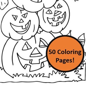 Halloween Coloring Pages, Halloween Coloring Book, Instant Download Halloween Coloring Pages