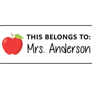 Teacher Labels, Teacher Book Stickers, Teacher Name Labels, Personalized Name Labels