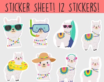 Llama Vinyl Sticker, Llama Laptop Decal