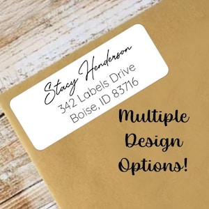 Return Address Labels Stickers, Custom Personalized Address Labels, White Address Labels