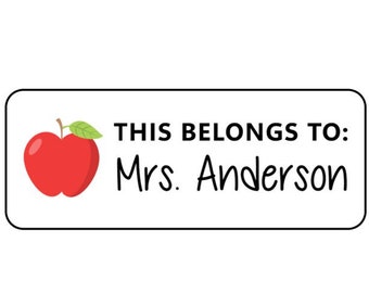 Teacher Labels, Teacher Book Stickers, Teacher Name Labels, Personalized Name Labels