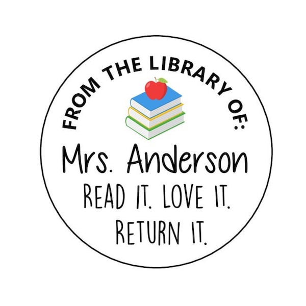 Teacher Labels, Teacher Book Stickers, Teacher Name Labels, Library Book Labels