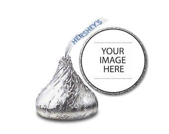 Custom Photo Personalized Hershey Kiss Labels Stickers, 108 Personalized Stickers!