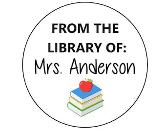 Teacher Labels, Teacher Book Stickers, Teacher Name Labels, Library Book Labels