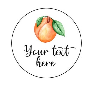 Peach Bridal Shower Labels, Peach Round Labels, Personalized Peach Gift Labels