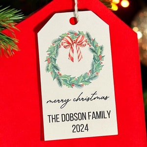 Christmas Wreath Tags, Christmas Gift Label, Christmas Gift Tags, Christmas Gift Stickers, From Santa Stickers