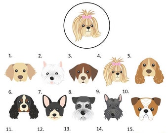 Sellos de sobres de razas de perros, pegatinas de bolsas de golosinas para perros, etiquetas de bolsas de regalo para perros