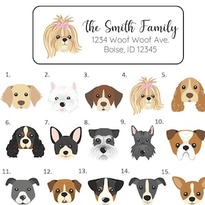 Dog Address Labels Stickers, 30 personalized dog breed labels!