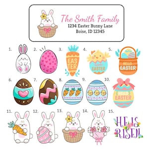 Easter Address Labels Stickers, 30 gepersonaliseerde labels!